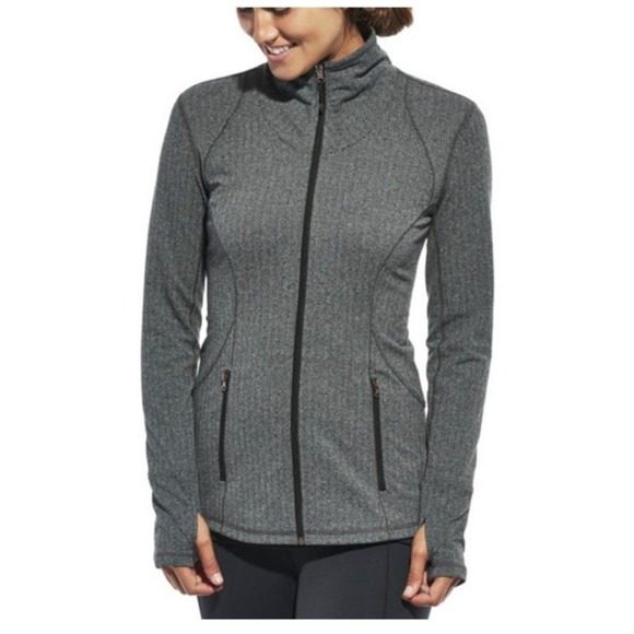 Calia Grey Houndstooth Zip Up Athletic Jacket Size Small - Picture 1 of 6